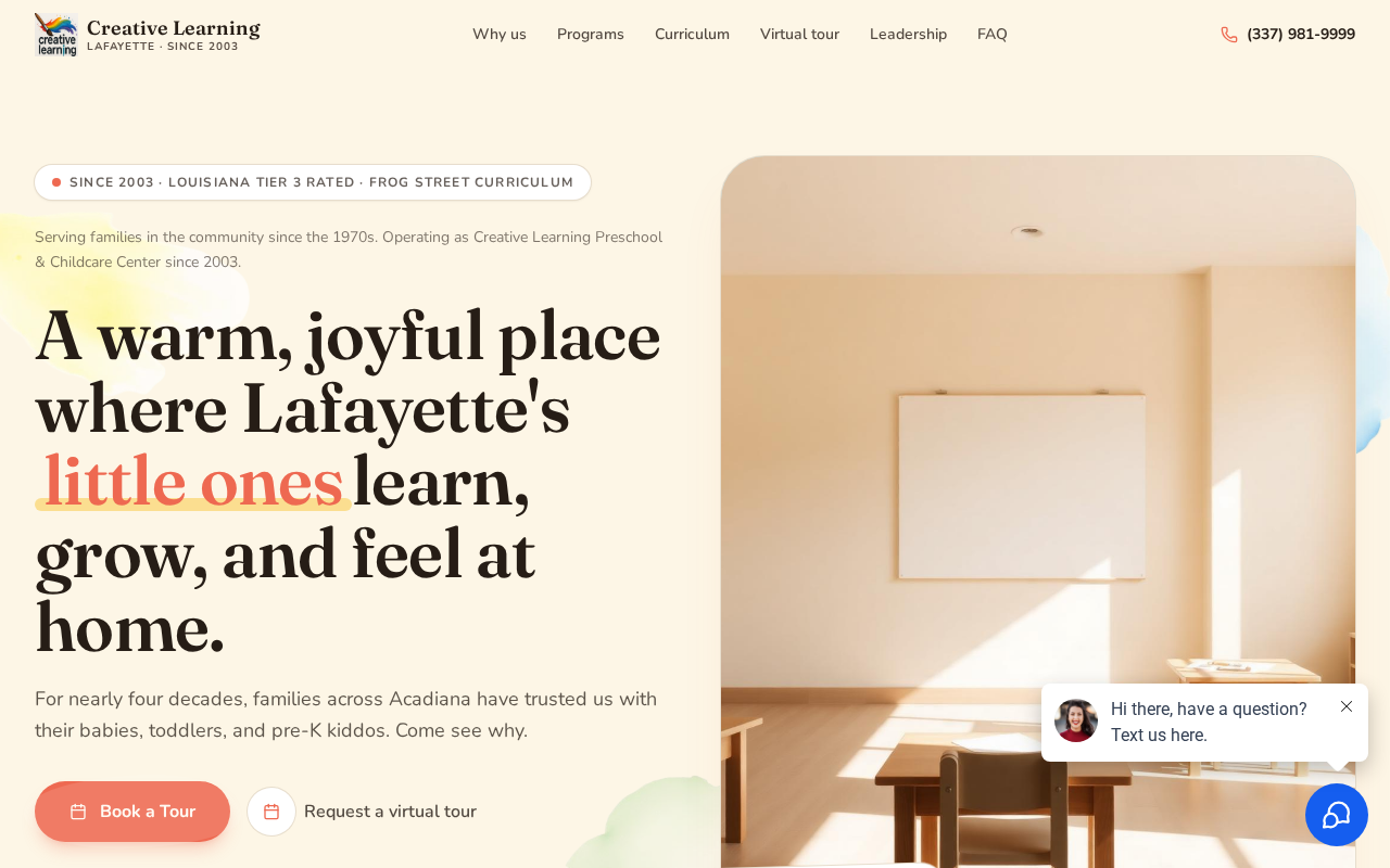 Creative Learning Lafayette website screenshot